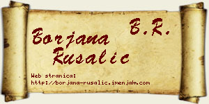 Borjana Rusalić vizit kartica